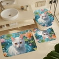 thumbnail image 5 of Cute Cat Shower Curtain 4-Piece Bathroom Decor Set, Includes 72" x 72" Shower Curtain, Toilet Cover Mat, U-Shaped Mat, Non-Slip Floor Mat (with 12 Hooks), 5 of 7