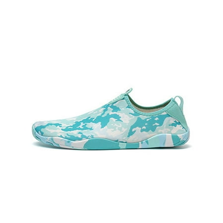 

Gomelly Womens Mens Water Shoes Quick Dry Aqua Socks Barefoot Beach Shoe Comfort Flats Unisex Light Blue 4.5