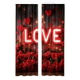 thumbnail image 2 of Oliegs Rideaux de la Saint-Valentin Rose Rouge Pétales de Rose Rouge Rideaux de Salon Chambre Marche, 2 of 5
