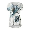 thumbnail image 4 of Womens Plus Size Tops,Womens Blouses,Women's Fashion Casual V-Neck Flower Loose Painting Short Sleeve T-Shirt Top Blouse Shirt, 4 of 5
