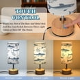 thumbnail image 3 of Touch Control Table Lamp with LED Bulb Bedside Lamp for Bedroom Living Room Blue Sardines and Seaweed, 3 of 8