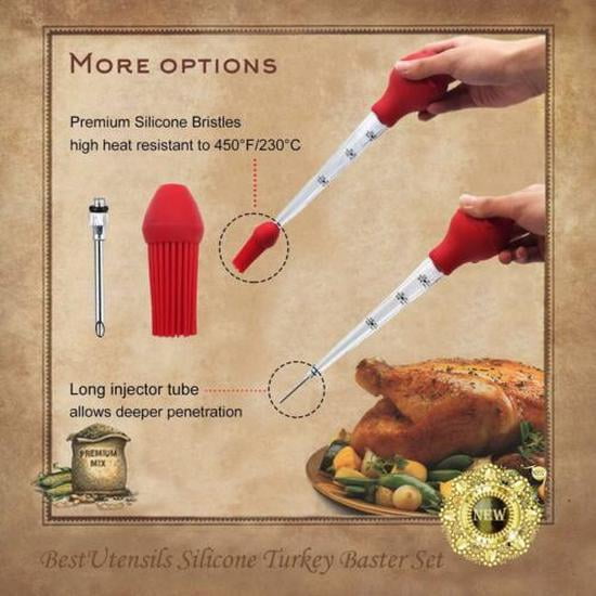 1//2//5pcs chicken turkey poultry BBQ baster syringe tube pump pipe pipettte 30ml