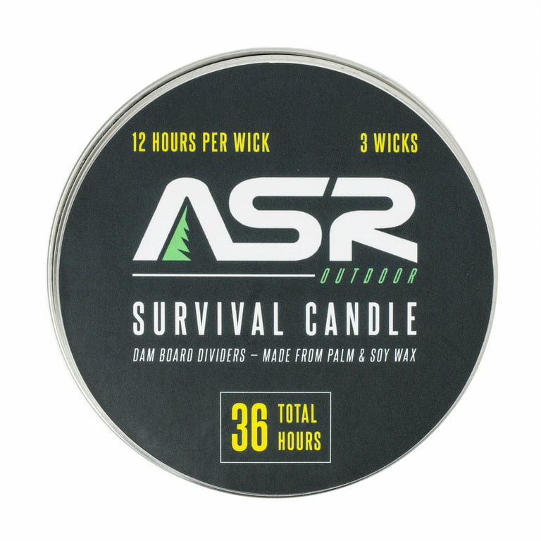 ASR Outdoor 3-Wick 36-Hour Emergency Candle Fire Starter Power Outage  Essential 