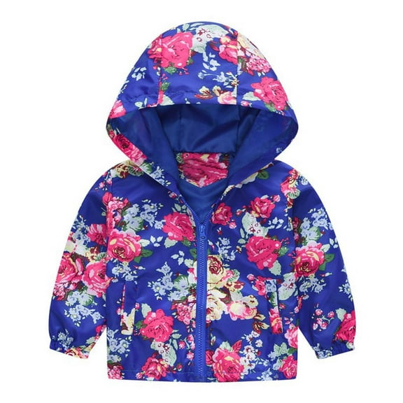 Owordtank Toddler Kids Colorful Dinosaur Print Zip Up Hooded Lightweight Windbreaker Jacket 2-7Years