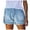 Sky Blue, variant on Aayomet Womens Shorts For Summer Women Summer High Waisted Sewn Hem Buttons Denim Jean Shorts Green,S