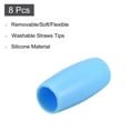 thumbnail image 3 of 8pack Silicone Straw Tips, Soft Reusable Straws Tips Fit for 1/2 Inch(12mm) OD Stainless Steel Straws, Light Blue, 3 of 6
