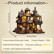 BUSATIA DIY Dollhouse Miniature House Kit,DIY Kit Mini House Model,1:24 Scale Creative Doll House Best Christmas Birthday Gift for Lovers Boys and Girls(Edinburgh CASTLE)