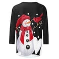 thumbnail image 5 of IROINNID Long Sleeve Shirts for Women Christmas Crewneck 3/4 Sleeve Pullover T-shirt Loose Fit Casual Holiday Tops,Black, 5 of 5