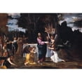thumbnail image 2 of Ludovico Carracci 24x18 Black Ornate Framed Double Matted Museum Art Print Titled: Christ in the Wilderness, Served by Angels (circa 1608), 2 of 5