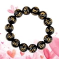 thumbnail image 5 of Pulseras de cuentas de oración budista de piedra negra de imitación, brazalete Om Mani Padme Hum para hombres y mujeres, 5 of 5