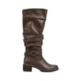 thumbnail image 2 of White Mountain Womens Crammers Faux Leather Slouchy Knee-High Boots, 2 of 6