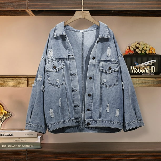 Long ripped denim jacket 2025