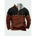 thumbnail image 3 of Aztec Pattern Men's Pullover Sweatshirt, Quarter-Zip Jacket with Fleece Lining for Everyday Wear, 3 of 6