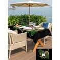 thumbnail image 4 of Outdoor Tablecloth with Umbrella Hole and Zipper, St. Patrick's Day Rectangle Table Cloth 54x80 Inch Waterproof Tablecloth, Green Shamrock Leaf Gold Leopard Love Black Picnic Table Cover for Patio, 4 of 7