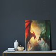 thumbnail image 5 of Rateoe Castle Red Green Sky Dragon Pattern Decorative Picture – Unique Modern Wall Art, Ready-to-Hang Canvas Print for Home (Vertical), 5 of 6