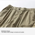 thumbnail image 6 of Eryao Mens Workwear Cargo Shorts Casual Elastic Waist Short Pants with Pockets Lightweight Baggy Outdoor Shorts,Khaki,30, 6 of 9
