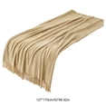 thumbnail image 3 of Knitted Throw Blanket with Tassels - Textured Soft Sofa Couch Cover - Farmhouse Living Room Decor(Khaki), 3 of 6