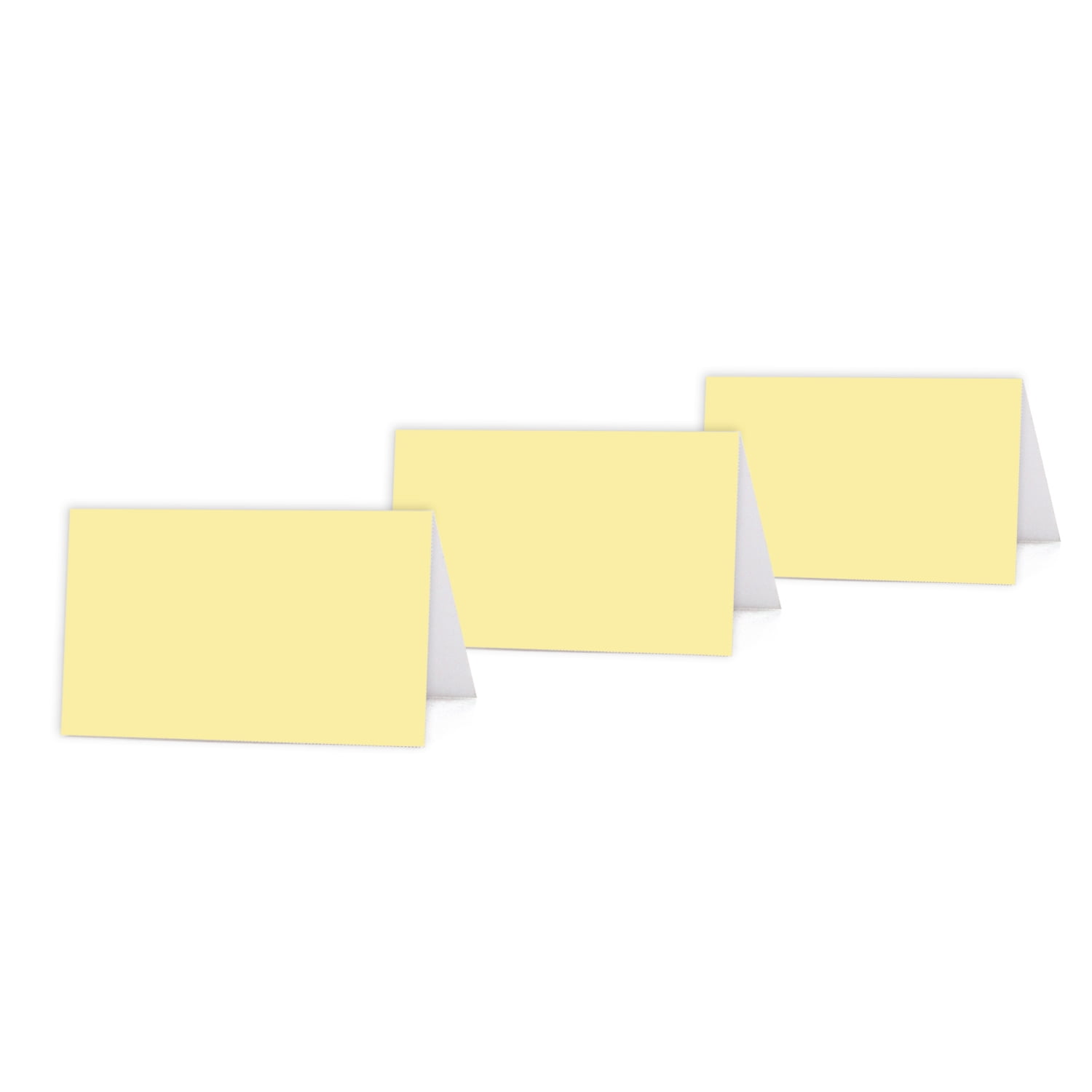 Light Yellow Color Blank Table Tent Printable Place Cards, 20-Pack