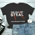 thumbnail image 2 of Endives Thou Shall Not Steal Unless You Can Beat The Throw Women's Letter Baseball Love Print Round Neck Short Sleeve T Shirt Top, 2 of 7
