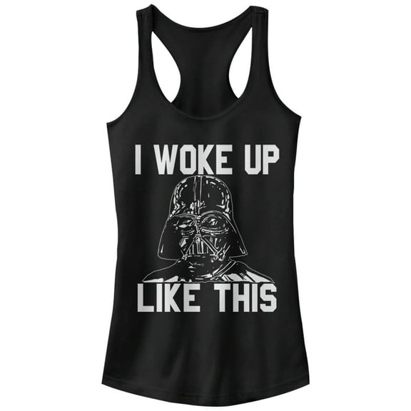 Junior's Star Wars Darth Vader Woke Up Like This  Racerback Tank Top Black Small
