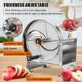 thumbnail image 3 of Commercial Vegetable Slicer Manual Potato Tomato Slicing Machine Onion Slicer Stainless Steel Vegetable Cutter Fruit Slicer for Potato Lemon Tomato Onion, 0.2-10mm Thickness Adjustable, 3 of 8