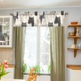 thumbnail image 3 of Yayeee Kitchen Valance Rod Pocket 54" x 18" Living Room Window Curtain, White Cute Cats, 3 of 6