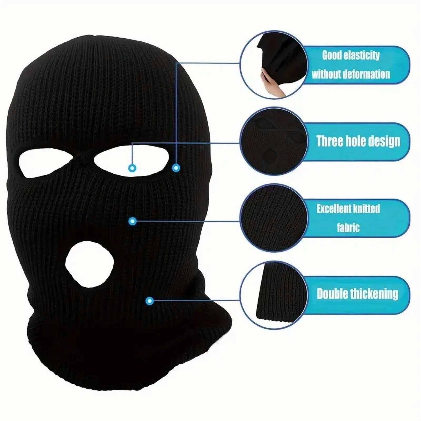 KNACK - 3 Pcs Full Face Mask Winter Ski Cap Balaclava Beanie Tactical Thermal Warm Hat