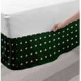 thumbnail image 2 of Valentine's Day Bed Skirt, Continuing Heart Motifs and Mini Polka Dots in Natural Tones, Elastic Bedskirt Dust Ruffle Wrap Around for Bedding Decor, 4 Sizes, Emerald and Pale Pink, by Ambesonne, 2 of 2