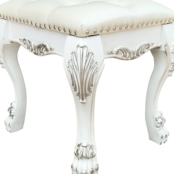 21" Wide Vanity Stool with Soft Seat / Simple Design for Modern Interiors