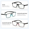 thumbnail image 3 of 3 Pack Reading Glasses for Women Men +2.5, Fashion Rectangular Readers with Spring Hinges, Lightweight Blue Light Blocking Glasses for Reading & Computer Work, Mix Color, 3 of 7