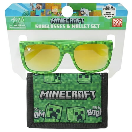 Minecraft Kid's Sunglasses and Wallet 2-Piece Set,, Green