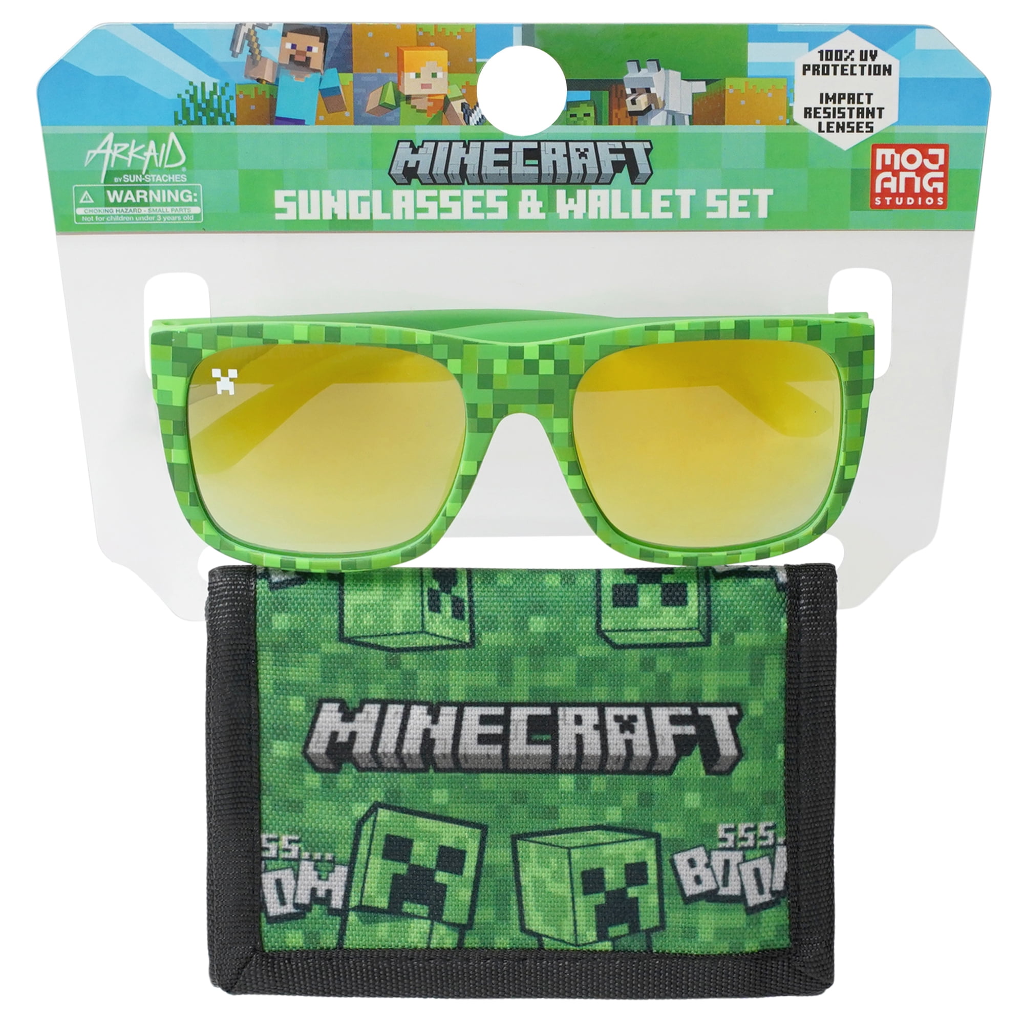 Minecraft Kid's Green Sunglasses and Wallet Set