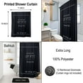 thumbnail image 3 of Rideau de Douche en Polyester Noir - 79x71 Pouces - Design Blanc, 3 of 6
