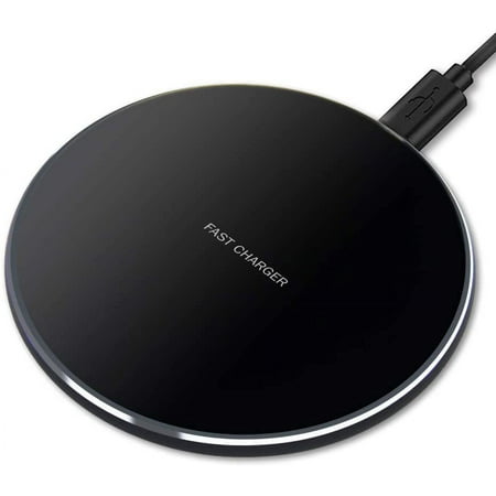 Wireless Charger 10W Qi Wireless Charging Compatible with iPhone 11/11Pro/11Pro Max/Xs Max/XS/XR/X/8 Plus,Compatible with Galaxy S9/S9+/S8/S8+ 5W for All Qi-Enabled Phones (Black1)