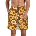 thumbnail image 1 of Fotbe Vintage Wood Grain Sunflower B Trajes de Baño Estampados para Hombre, Shorts de Verano de Secado Rápido, Ropa de Playa, Bañadores-XX-Large, 1 of 6