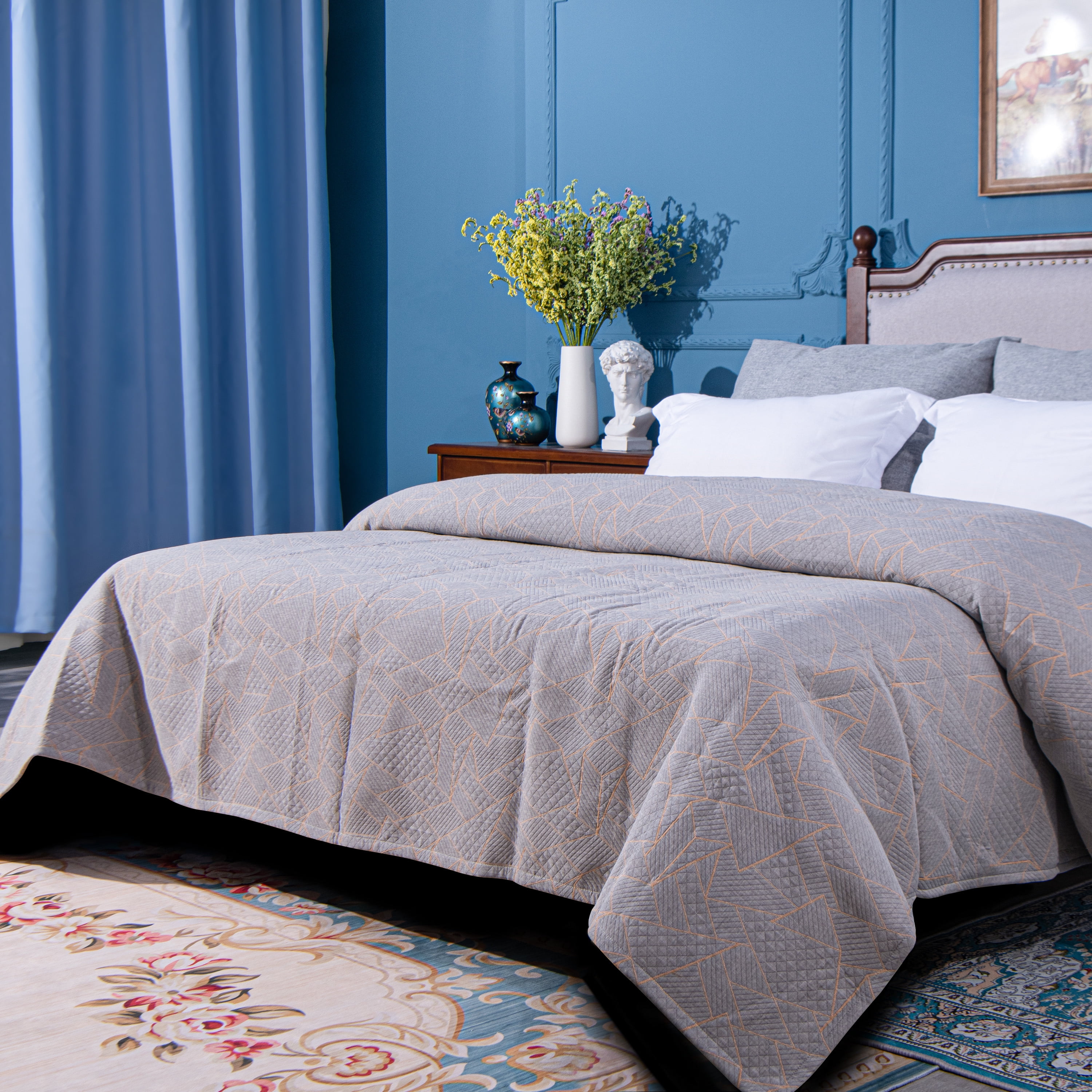 Flxxie 3 Layers Cotton Muslin Bed Blanket, Ultra Soft Breathable for