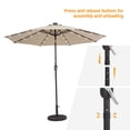 thumbnail image 5 of ACEGOSES LED 9ft Aluminum Patio Market Circle Outdoor Umbrellas with Solar Lights and Sturdy Ribs,Sand, 5 of 7
