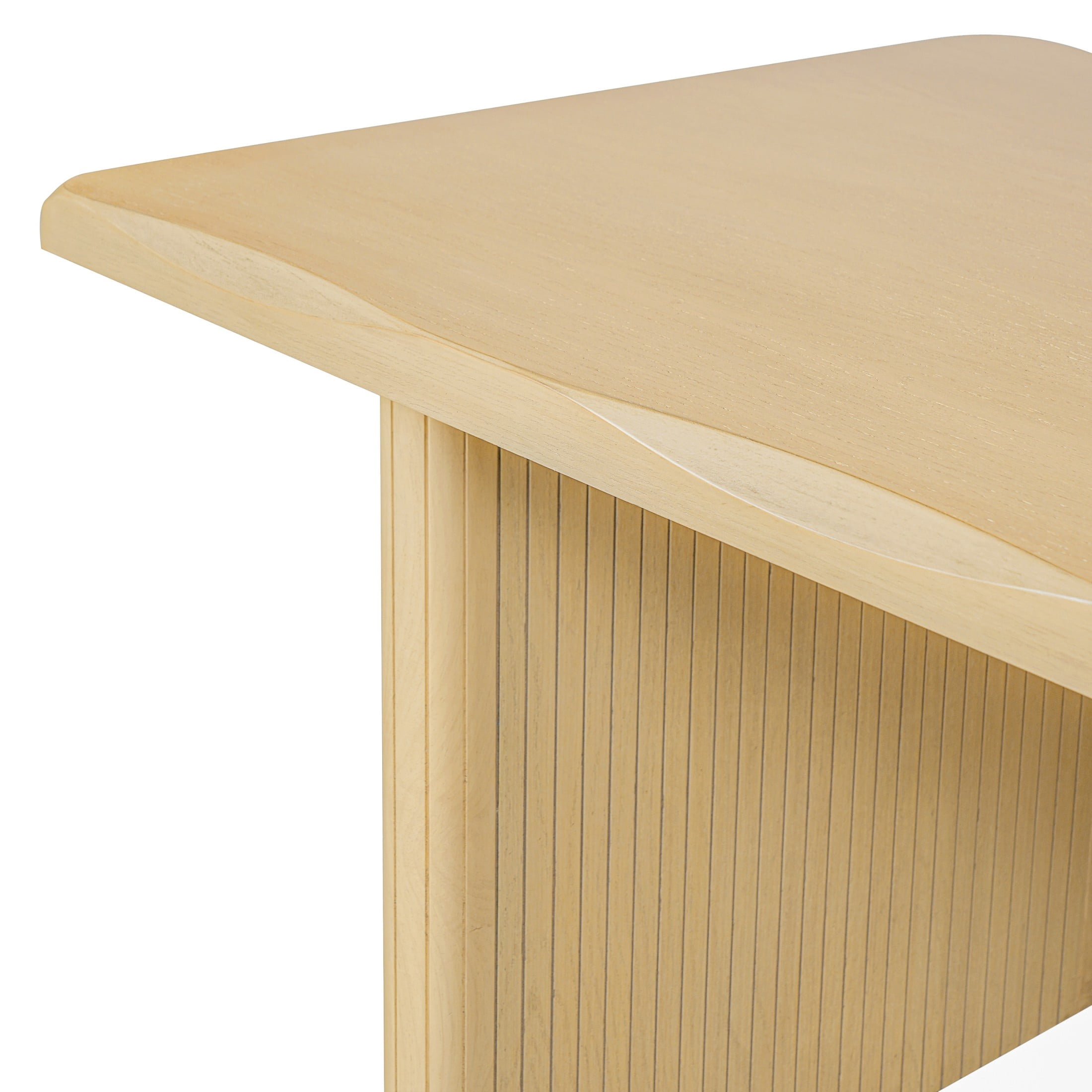 Christopher Knight Home 68.75" Dining Table with Scalloped Edge Table Top, Ribbed Rubberwood Legs, Natural