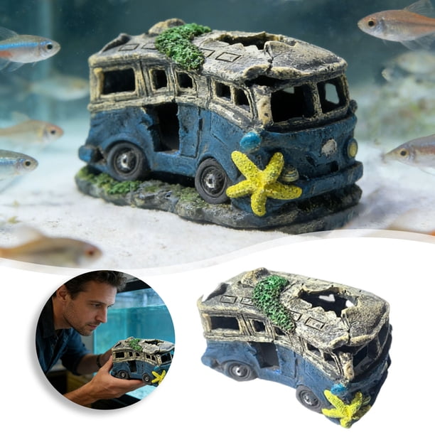 car fish tank accessories Zerodis FishDecor, Decorations for Aquarium Simulation Resin Sedan Car FishAquarium Ornaments Decor Imitation Car Wreck Aquarium Ornament : Pet Supplies Fish Tank Car Decorations Resin