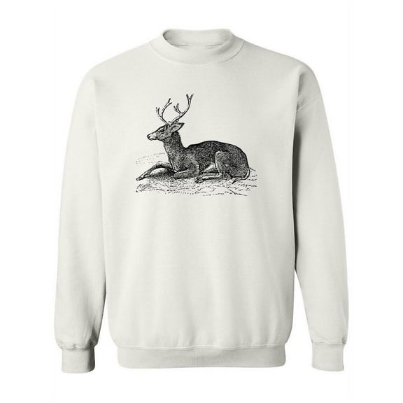 Mule Deer Sketch Sweatshirt Women -Image by Shutterstock, Female Small