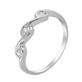 thumbnail image 2 of Aonejewelry 0.03 Ctw. Swirl Standout Style Diamond Wedding Band In 10K White Gold, 2 of 4