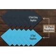 thumbnail image 3 of Ruvanti Cloth Napkins set of 12, 18x18 inches Napkins Cloth Washable, Soft, Durable, Absorbent Cotton Blend. Table Dinner Napkins Cloth for Hotel, Wedding Parties - Dark Grey & Teal, 3 of 7