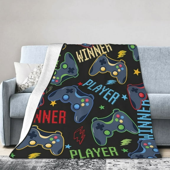 Wijzvio Gaming Throw Blanket Soft Fuzzy Fleece Blanket For Couch Bed Living Room Decoration 40"X30"