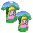 thumbnail image 4 of Mens Super Mario Princess Peach 3d Print T-Shirt Crewneck Short Sleeve Tee Shirt, 4 of 7