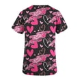 thumbnail image 5 of Valentine's Day Savings Clearance 2024! TAGOLD Women Scrub Tops, Print Scrub Tops, Women Valentine Day Short Sleeve V-neck Tops Printed Pockets Blouse Nursing, 5 of 5