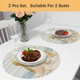 thumbnail image 5 of Nautical Coastal Round 13 Inch Placemats Set of 2, Ocean Beach Starfish Shells Conch Waves Beige HeatResistant Non Slip Place Mats for Dining Table, Wipeable Kitchen Table Mats for Housewarming, 5 of 9