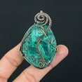 thumbnail image 2 of Natural Aqua Crystal Gemstone Handmade Copper Wire Wrap Pendant 2.95", 2 of 4