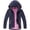 Blue-1(lining:fleece), variant on Girls Rain Jackets Lightweight Waterproof Hooded Raincoats Windbreakers for Kids