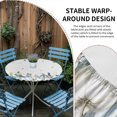 thumbnail image 2 of Thanksgiving Round Tablecloth for 45-54 Inch Tables, Fitted Table Cover with Elastic Edge, Blue White Pumpkin Autumn Fall Leaf Waterproof Outdoor Table Cloth Protector for Patio Garden Dinner Picnic, 2 of 9