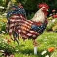 thumbnail image 5 of Dongrere 4th of July Rooster Garden Stake, Patriotic Plastic Yard Art with American Flag, Chicken Ground Stake for Memorial Day, Independence Day Outdoor Decor, 7.9x9.8 Inch, 5 of 7
